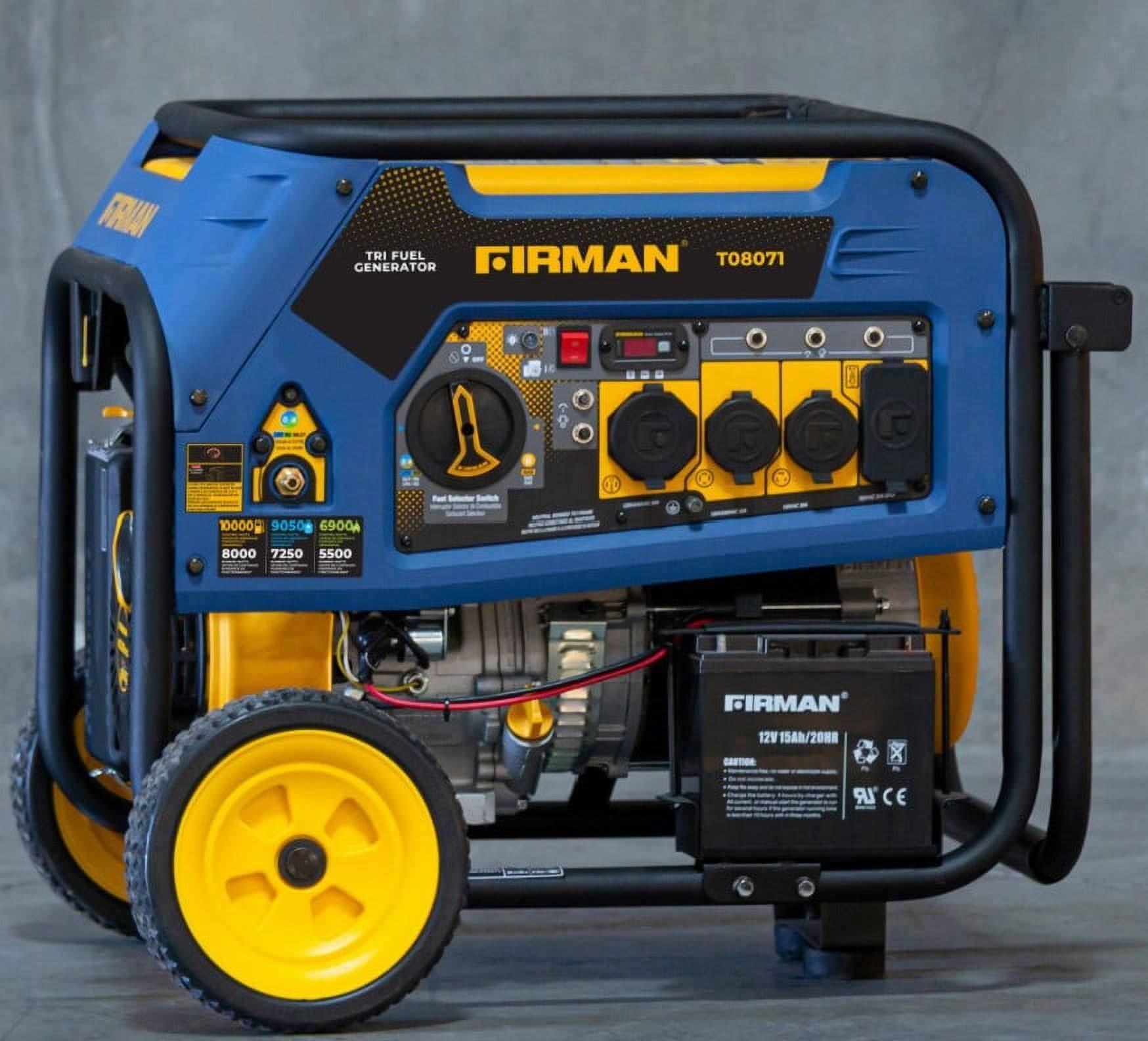 Firman T08071 10000/8000W Tri Fuel Electric Start Portable Generator