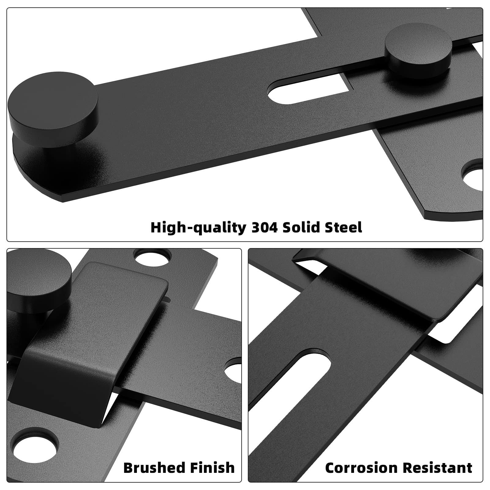 L'aimefois 180 Degree Flip Sliding Barn Door Lock for Privacy- Safe Barn Door Locks and Latches for Barn Door, Pet Door, Bathroom, Outdoor, Garage, Window,