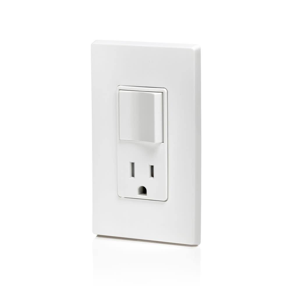 Leviton Combination Decora Switch & Receptacle/Outlet 15A White