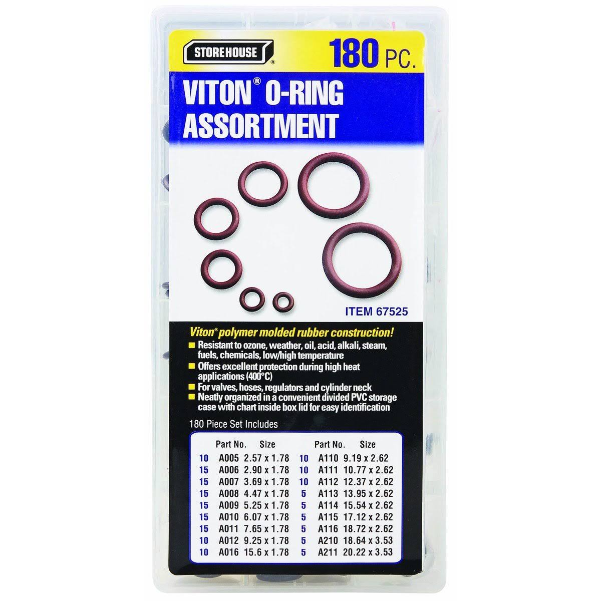 Storehouse 67525 180 Piece Viton O-Ring Kit