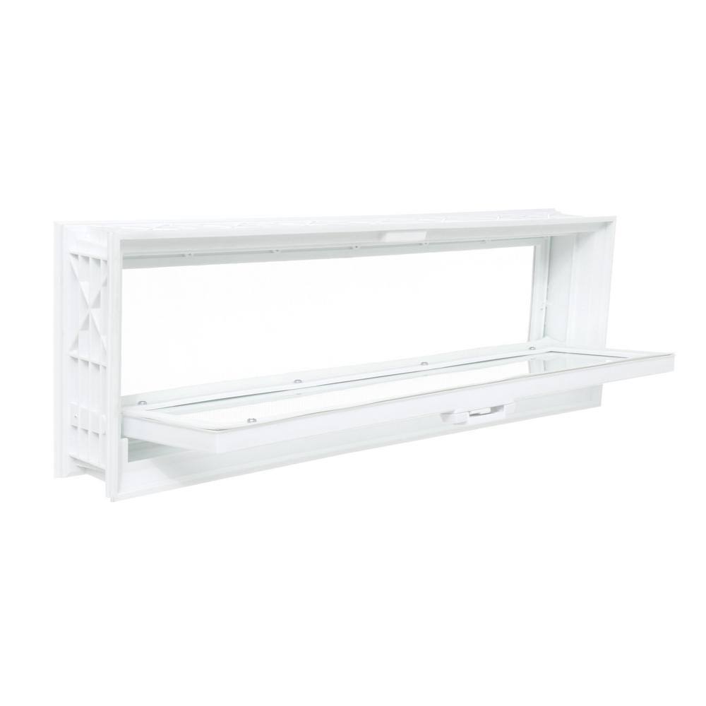 23.25 in. x 7.75 in. Hopper Vent with Screen for Glass Block Windows