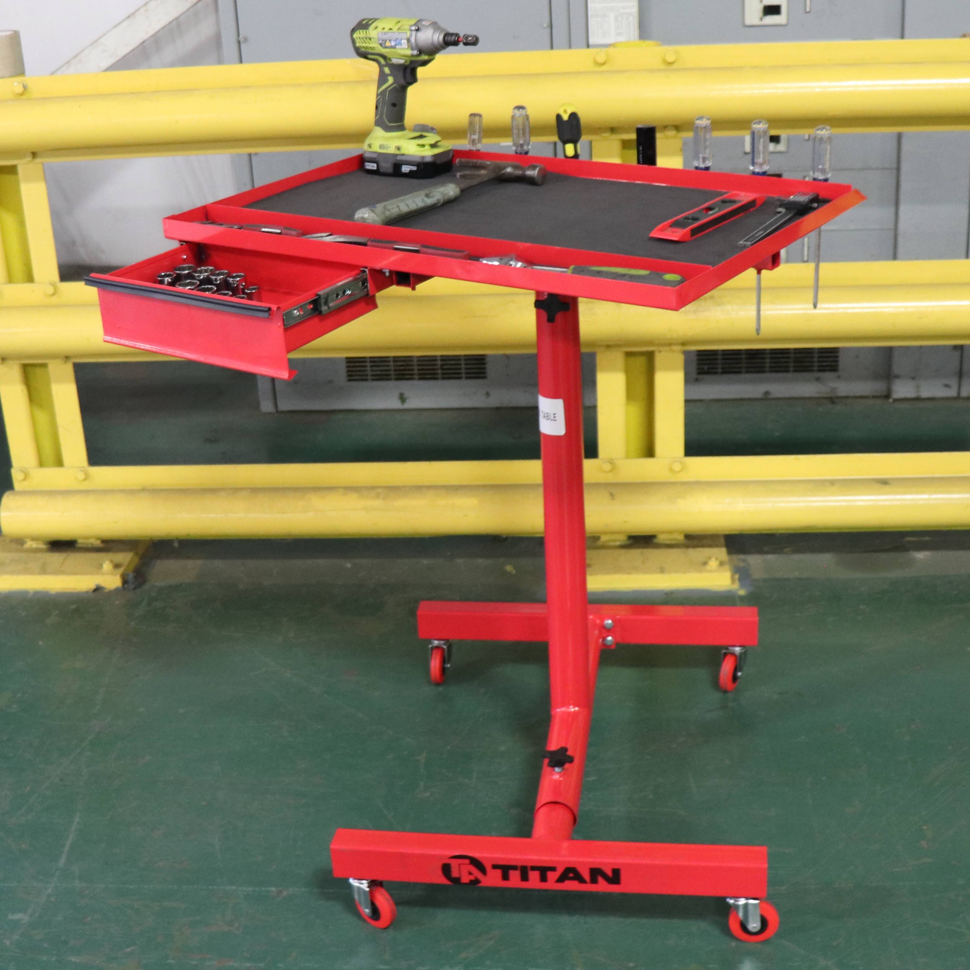 Rolling Work Table with Drawer Adjustable EasyGoMart