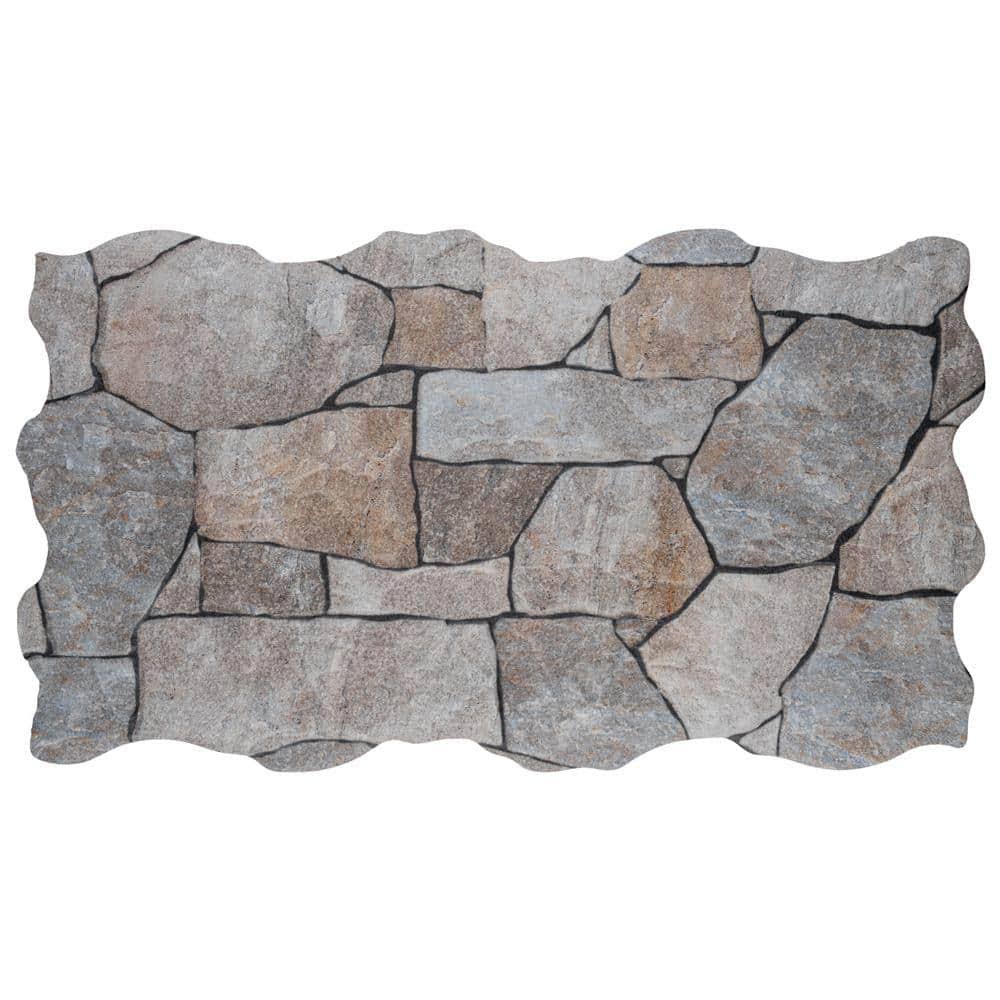 SomerTile Andorra Gris 10-3/8 in. x 18-3/4 in. Ceramic Wall Tile