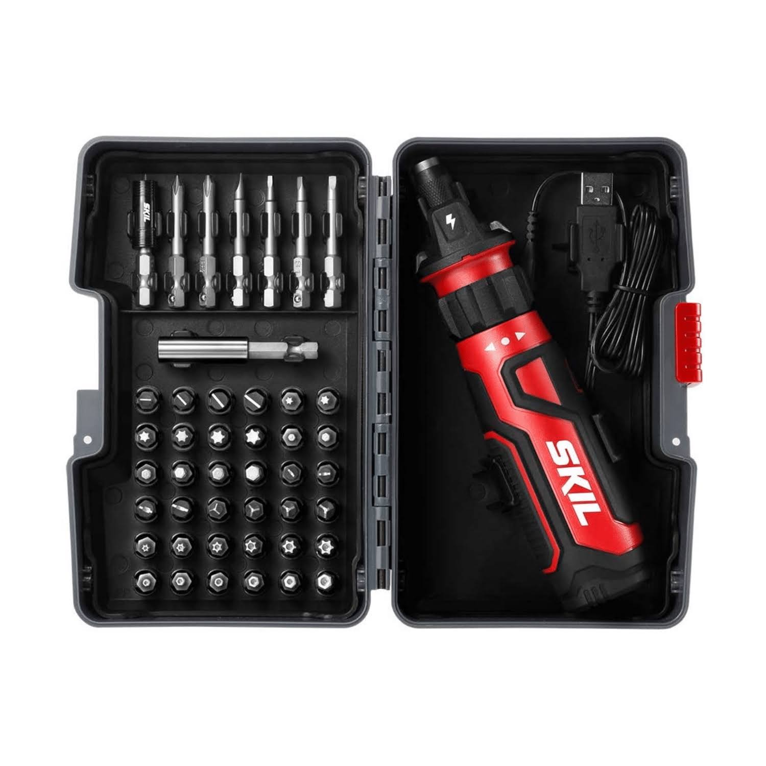 Skil Rechargeable 4V Cordless Screwdriver with Circuit Sensor Technology & 45Piece Bit Kit- SD561204