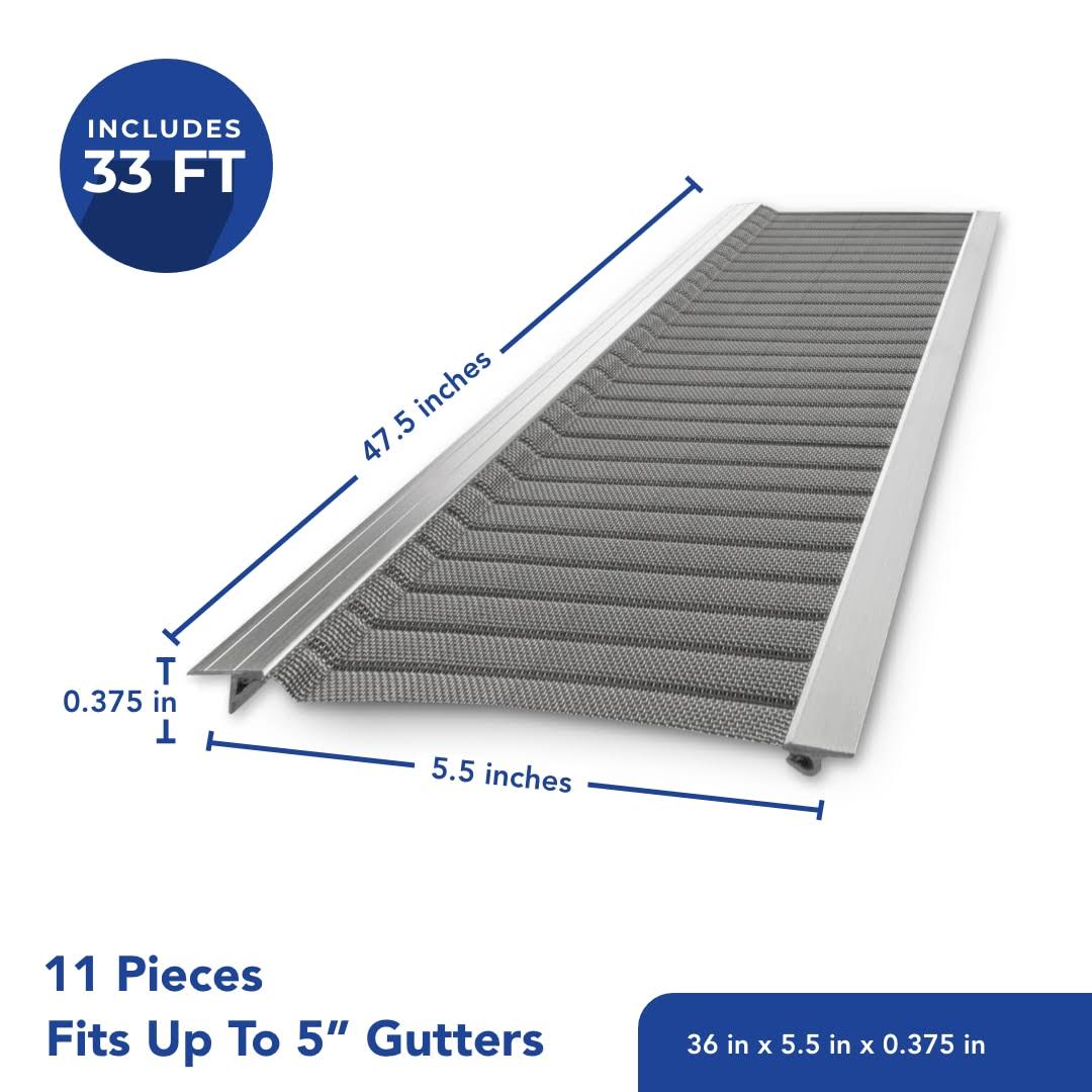 Atlas Gutter Guard Stainless Steel (5.5-in x 3-Ft) Gutter Guard Screen 11-Pack | AT33