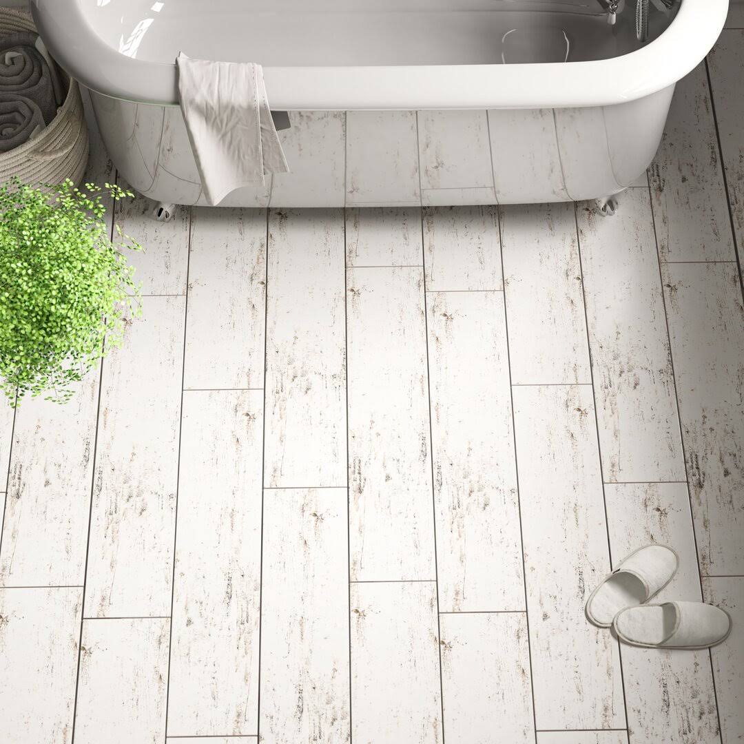 Vintage Lace 7.87 in. x 35.5 in. Matte Porcelain Wood Look Floor and W