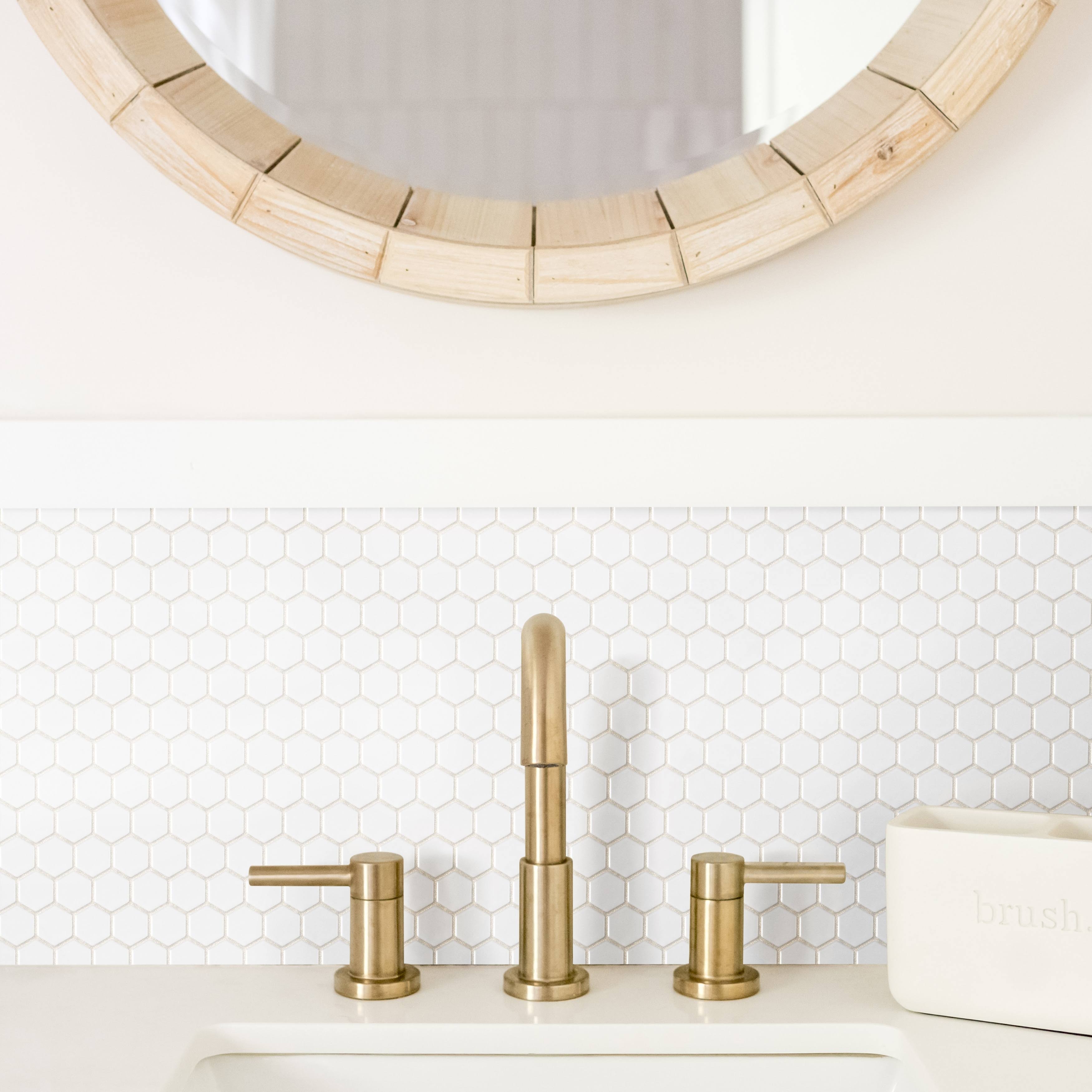 somertile fdxmhmw retro hex porcelain floor and wall tile, 10.25