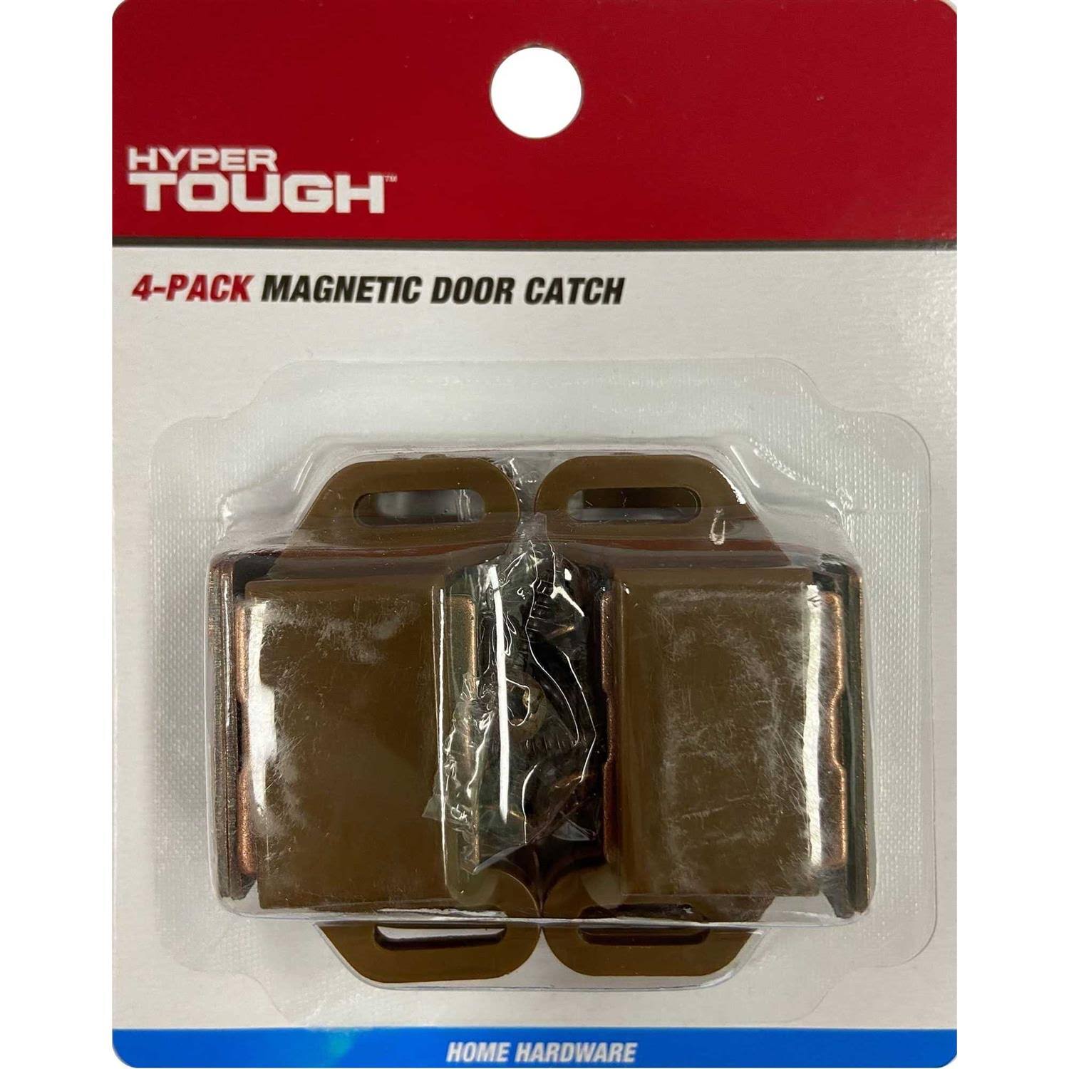 Hyper Tough Magnetic Door Catch, Brown, 4 Pack