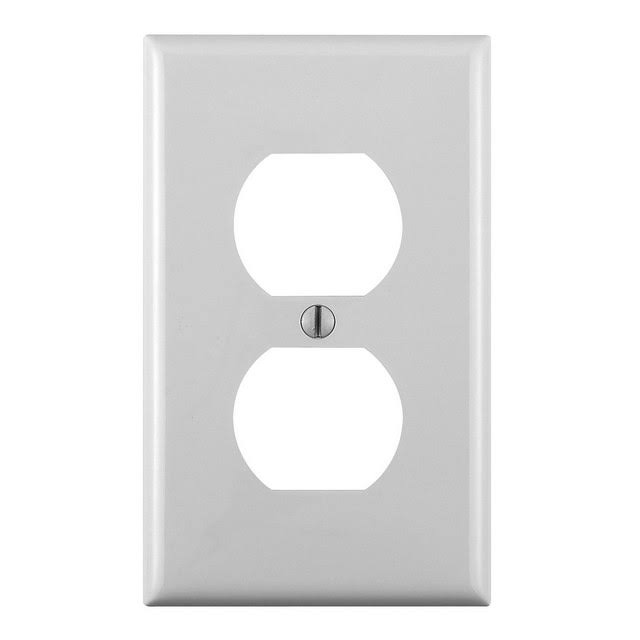 Leviton Gang Receptacle Wallplate, White, Jumbo