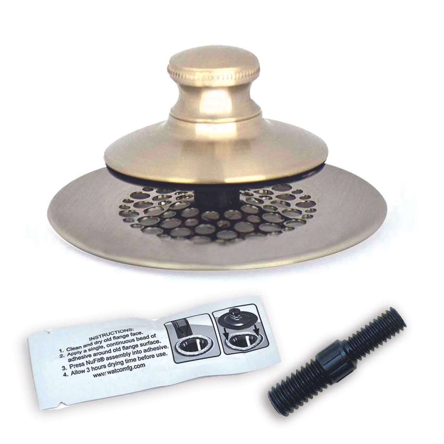 Watco SimpliQuick Tub Fix Push Pull Bathtub Stopper- Nickel