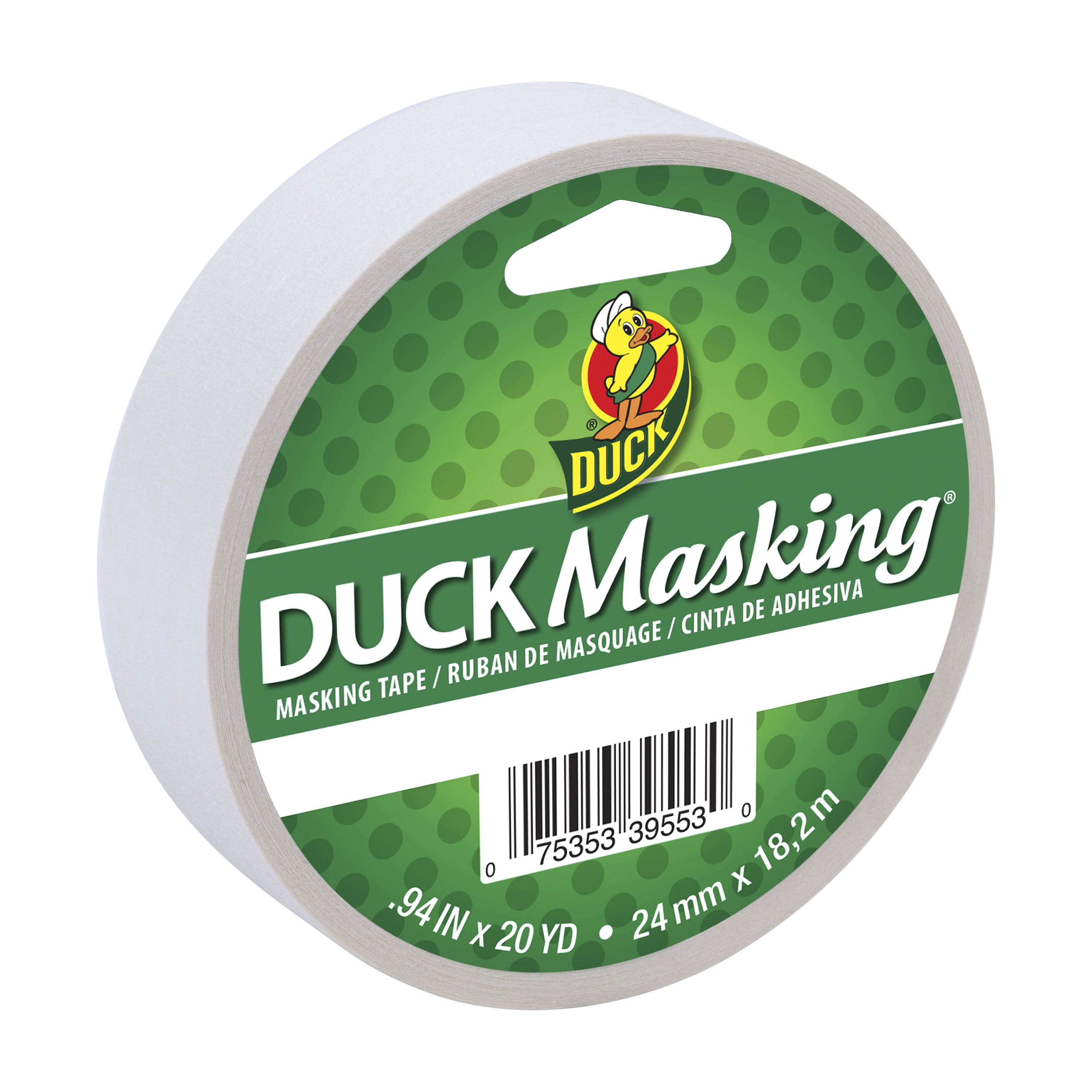 Duck White Masking Tape, 0.94 in. x 20 yd.