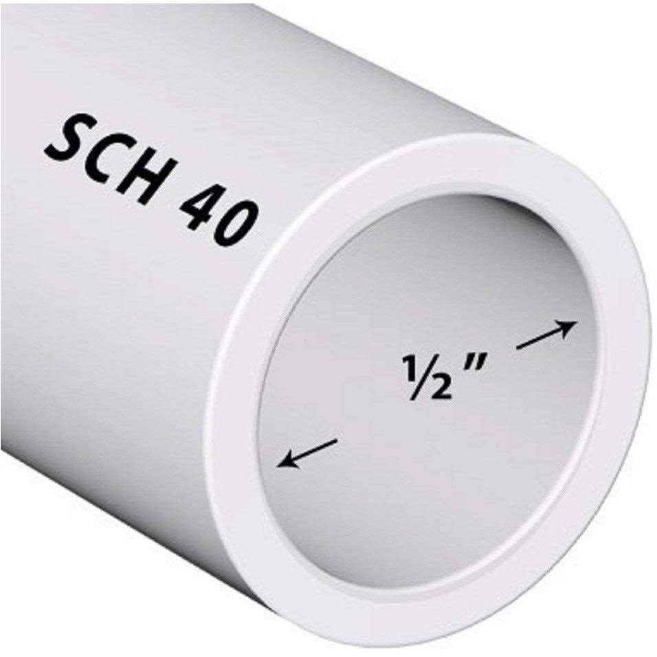 Ventral 1/2 in. x 8 ft. Schedule 40 PVC Plain-End Pressure Pipe, Gray