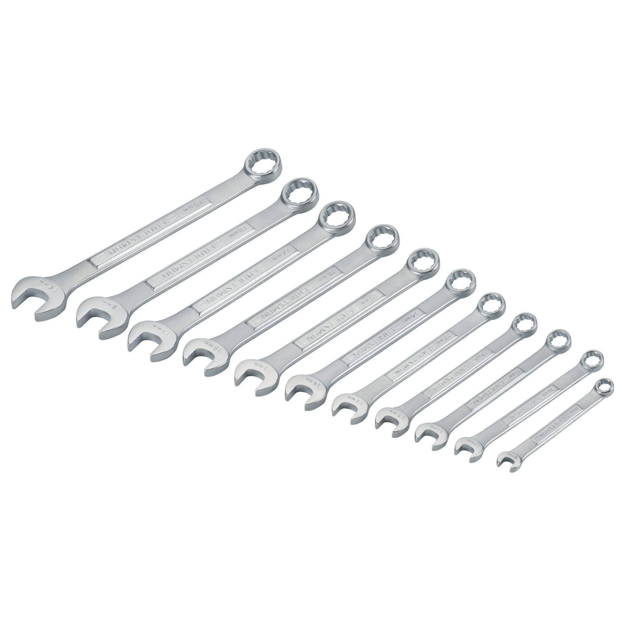 Craftsman Combination Wrench Set, Metric, 12 Point, 11 Piece