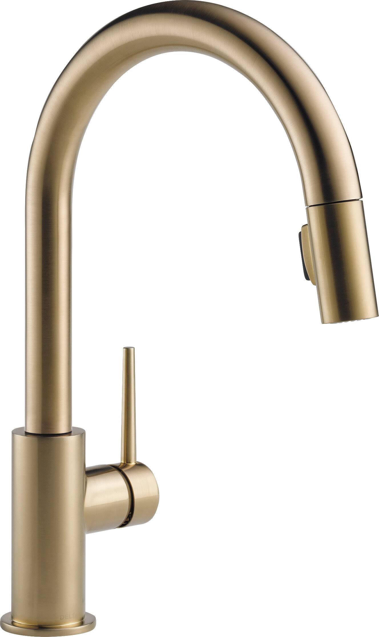 Delta 9159-CZ-DST Trinsic Single Handle Pull-Down Kitchen Faucet- Champagne Bronze