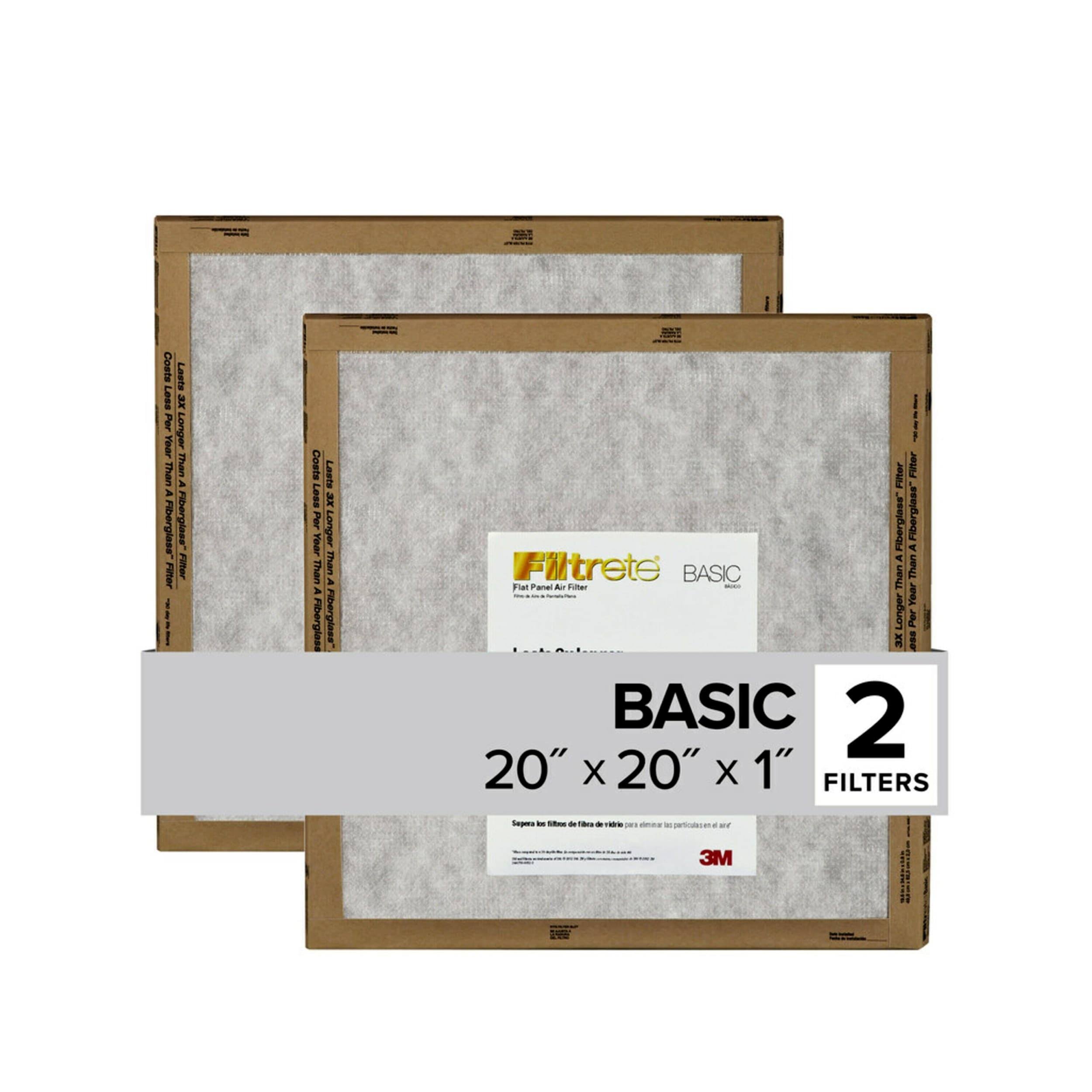 FPL02-2PK-24 Filtrete Flat Panel Air Filter, 20INX20INX1IN