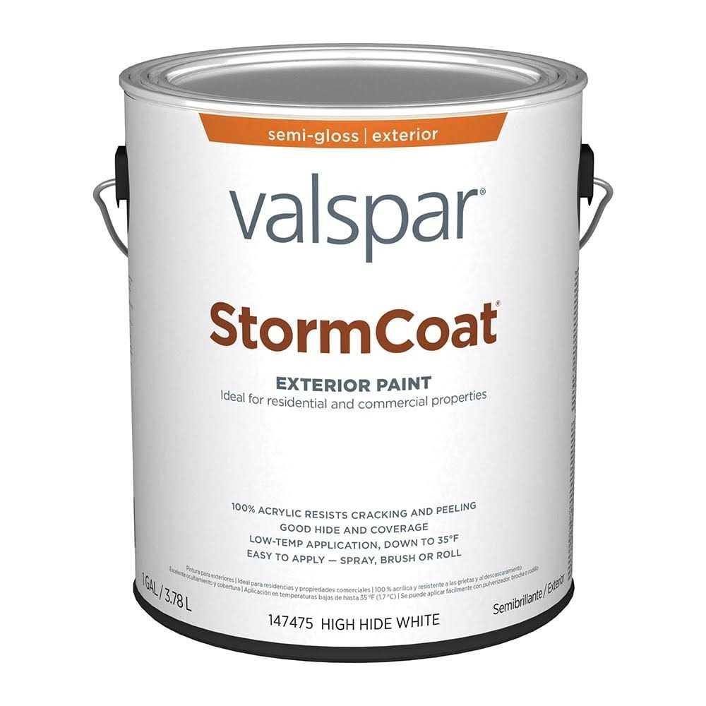 Valspar Pro Storm Coat Semi-Gloss White Exterior Paint- 1 Gal