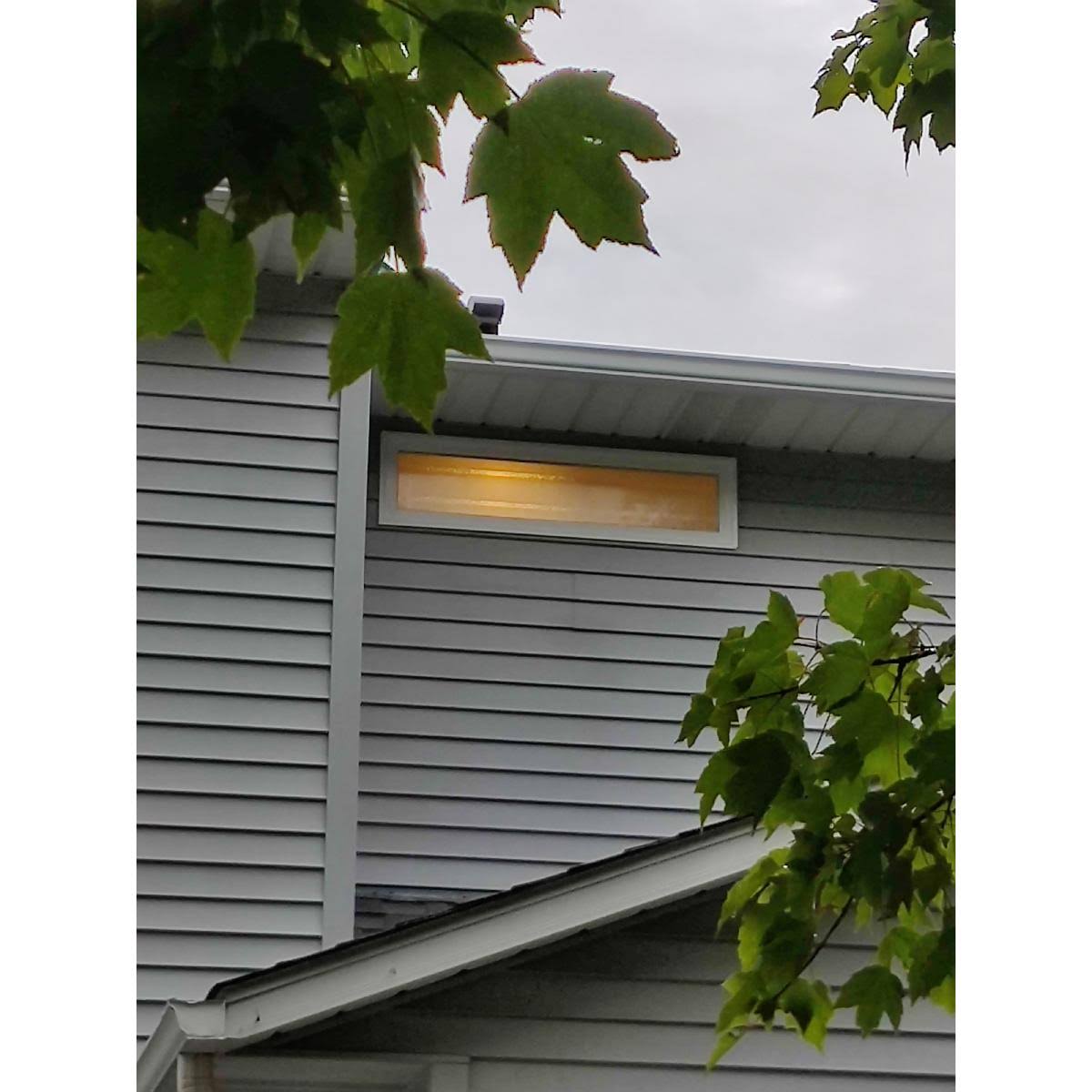 Hy-Lite 47.5 in. x 11.5 in. Prairie Decorative Glass Picture Vinyl Window- Tan