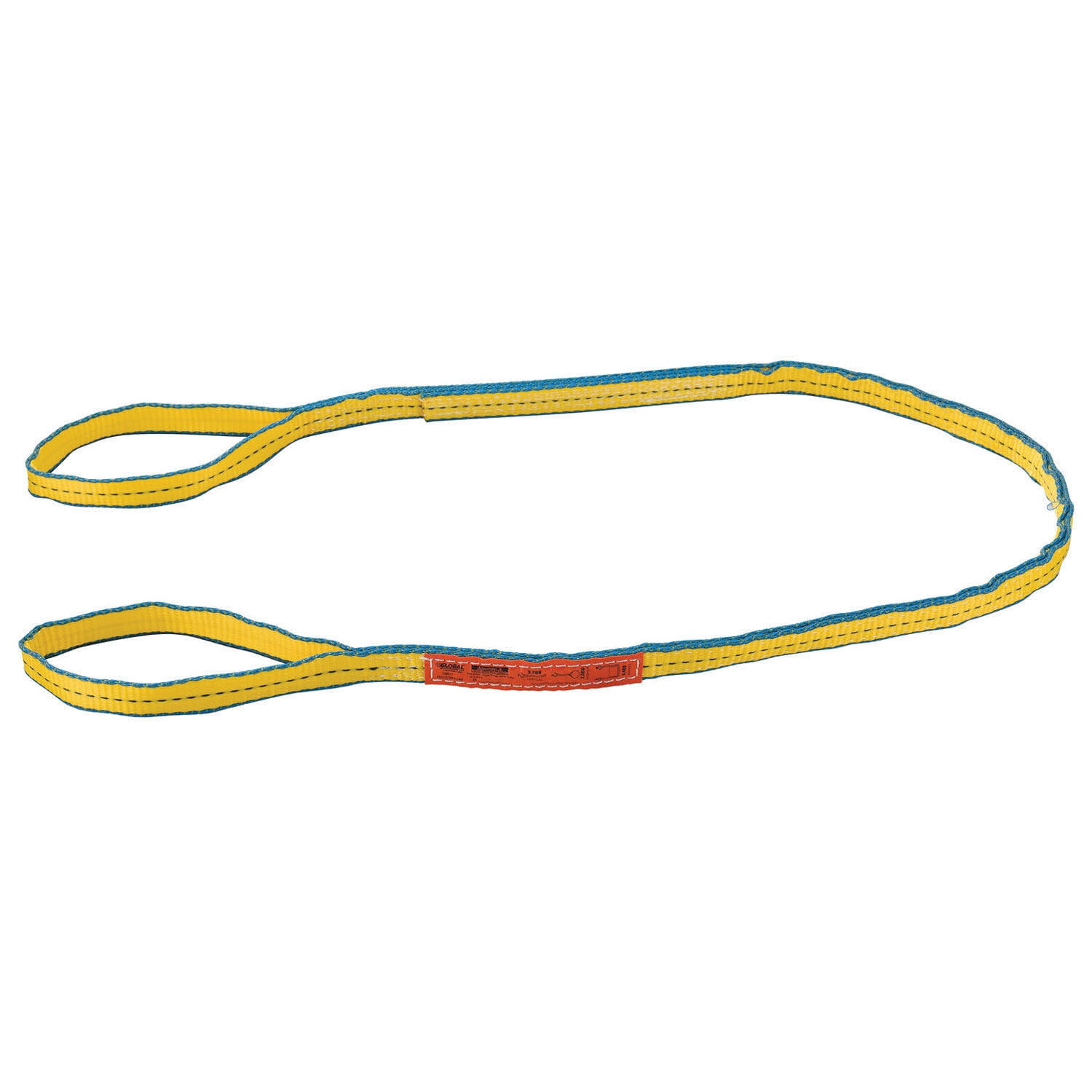 Global Industrial Sling, Eye & Eye, 6 ft L x 1 in W, 3200/2500/6400 lbs Cap