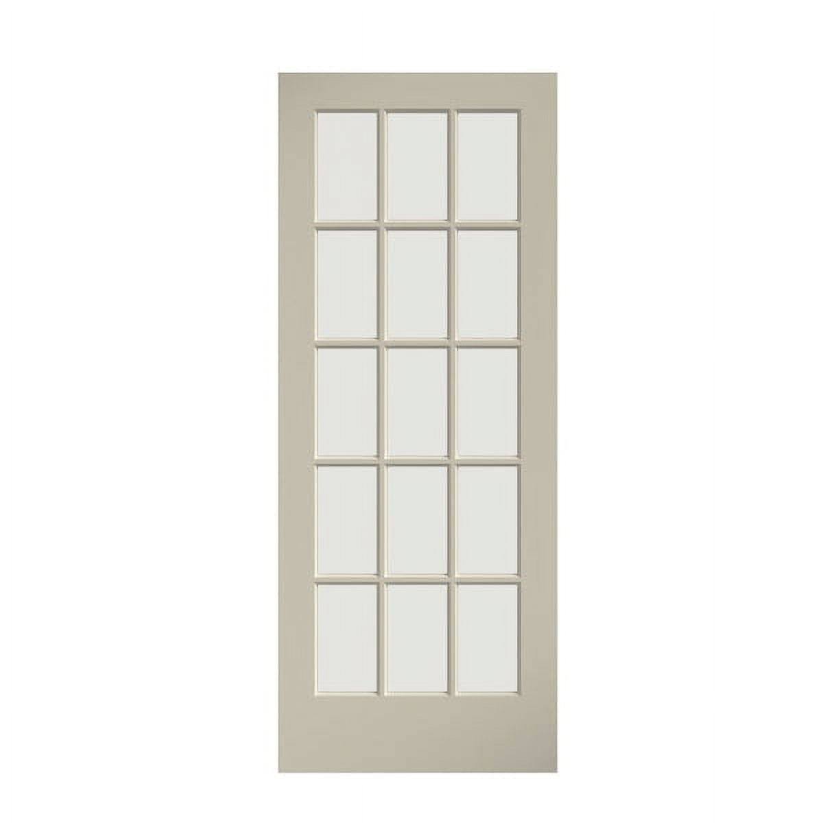 EightDoors 80 inch x 36 inch 15-Lite French Clear Glass White Prefinished Solid Wood Core Door