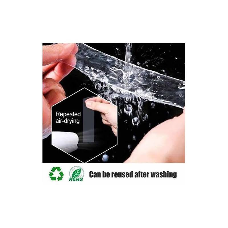 Removable Adhesive Nano Gel Tape- Washable Strong Adsorption Double Sided Clear Silicone Traceless Tape for Wall,Kitchen,Carpet,Photo Fixing by Honw