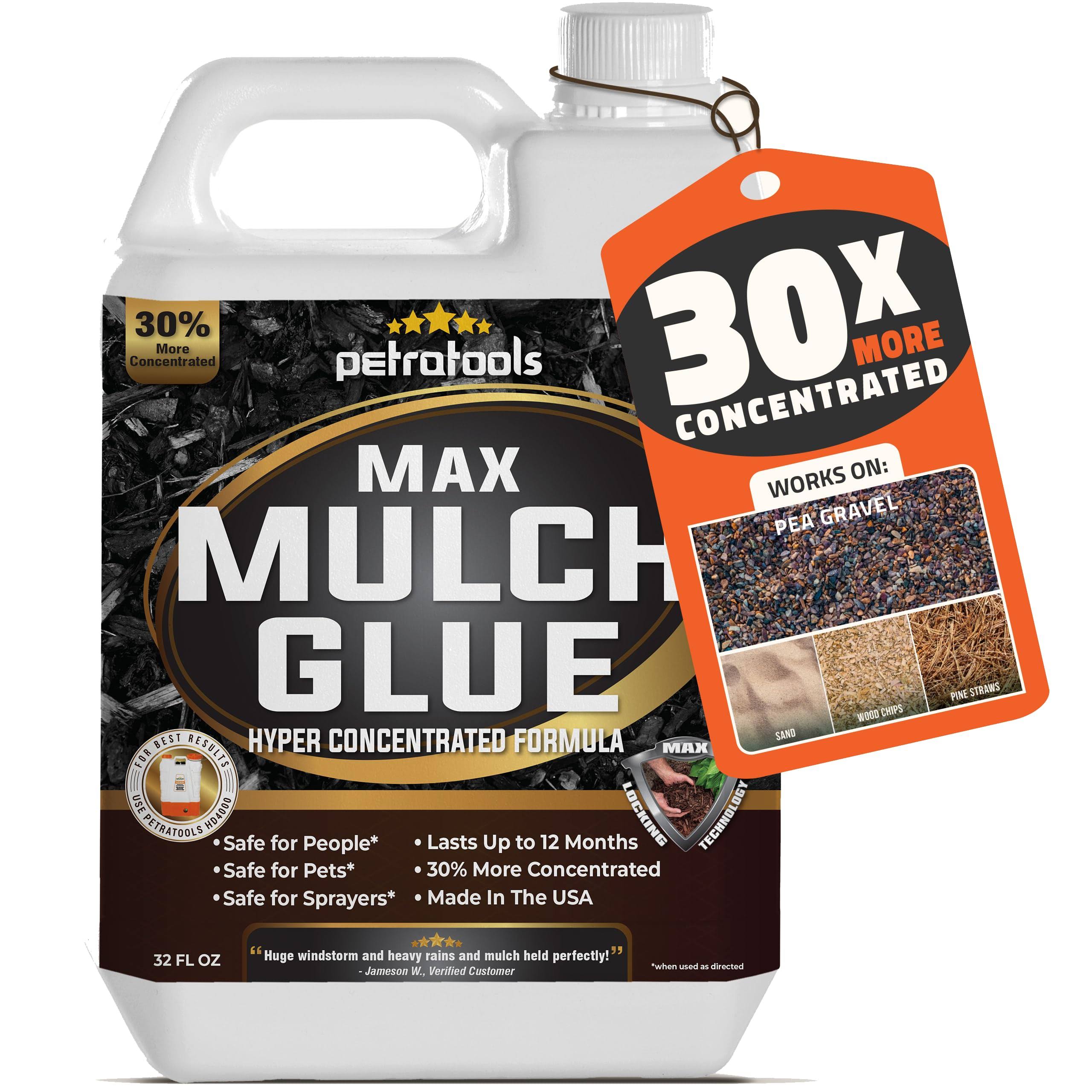 PetraTools Mulch Glue, Mulch Binder Glue, Small Gravel Binder, Landscape Adhesive, and Small Gravel Stabilizer- 32 oz, White