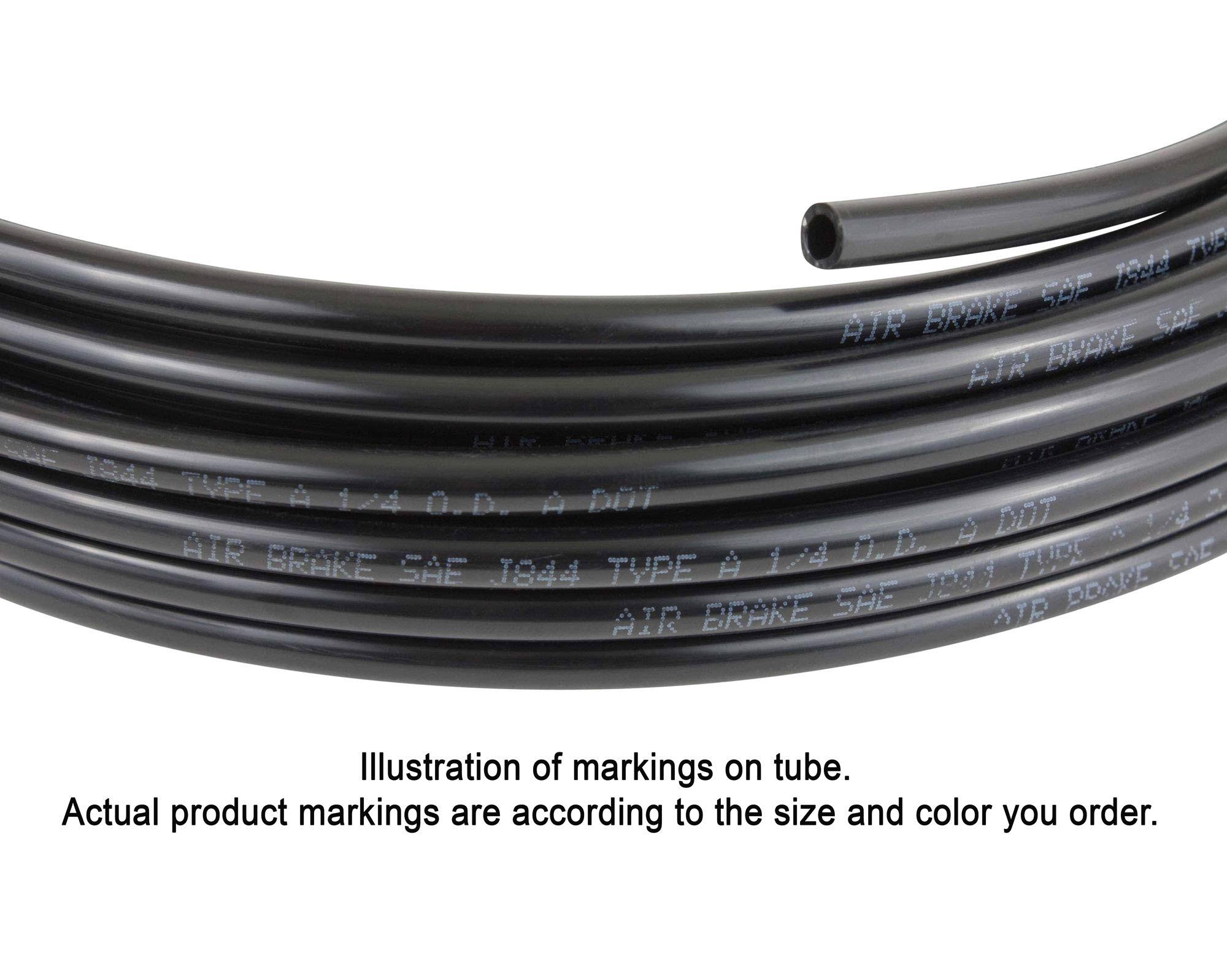 1/2 OD x 50' SAE J844 Nylon Air Brake Tubing Dot Approved- Black