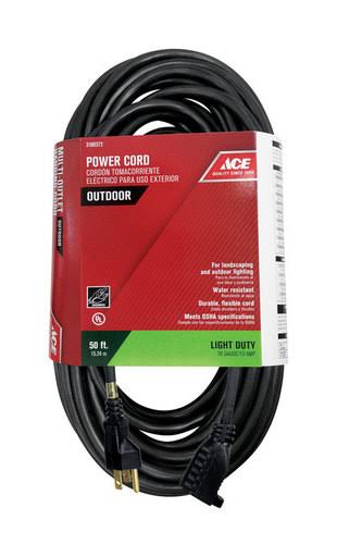 Ace Outdoor Extension Cord 16/3 SJTW 50 ft. L Black(OUSJT163050BL)