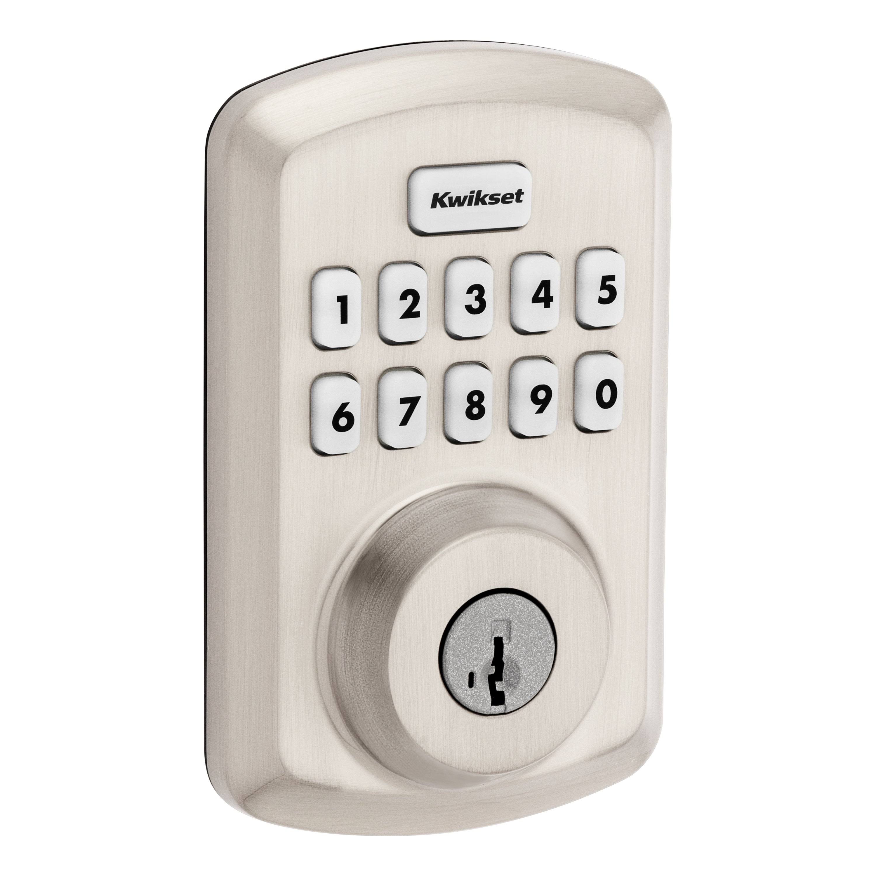 Kwikset Powerbolt 250 10-Button Keypad Electronic Deadbolt Door Lock, Satin Nickel