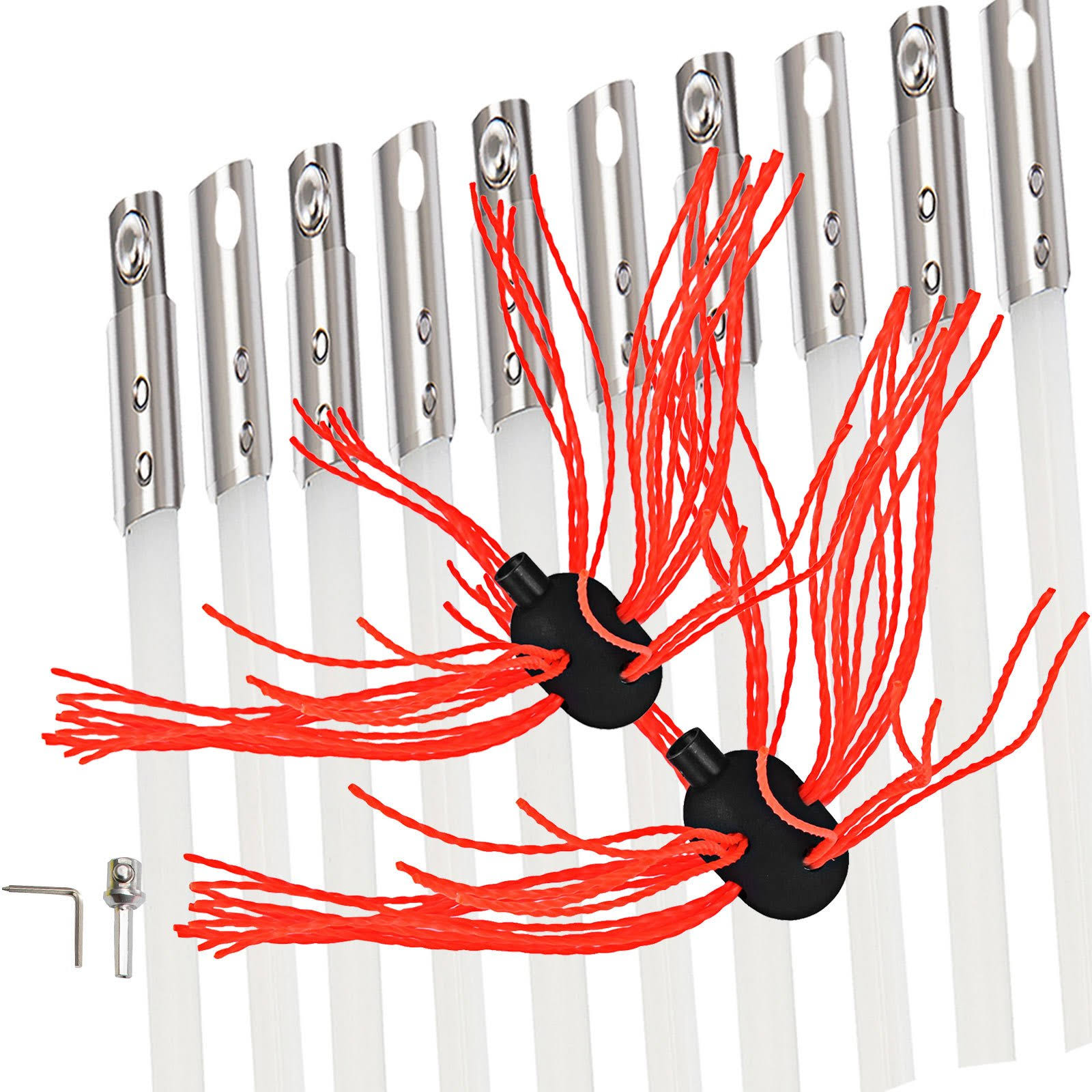 VEVOR Chimney Brush Chimney Sweep Kit 33ft Sweeping Cleaning Tool 10 Rods+extra Head