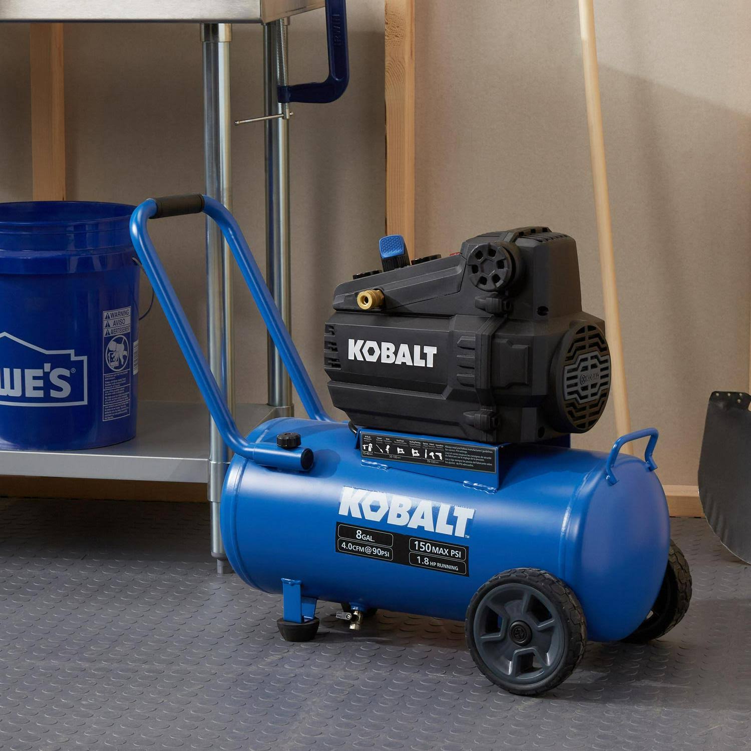 Kobalt 0300841 8-Gallon Portable Electric Horizontal Air Compressor
