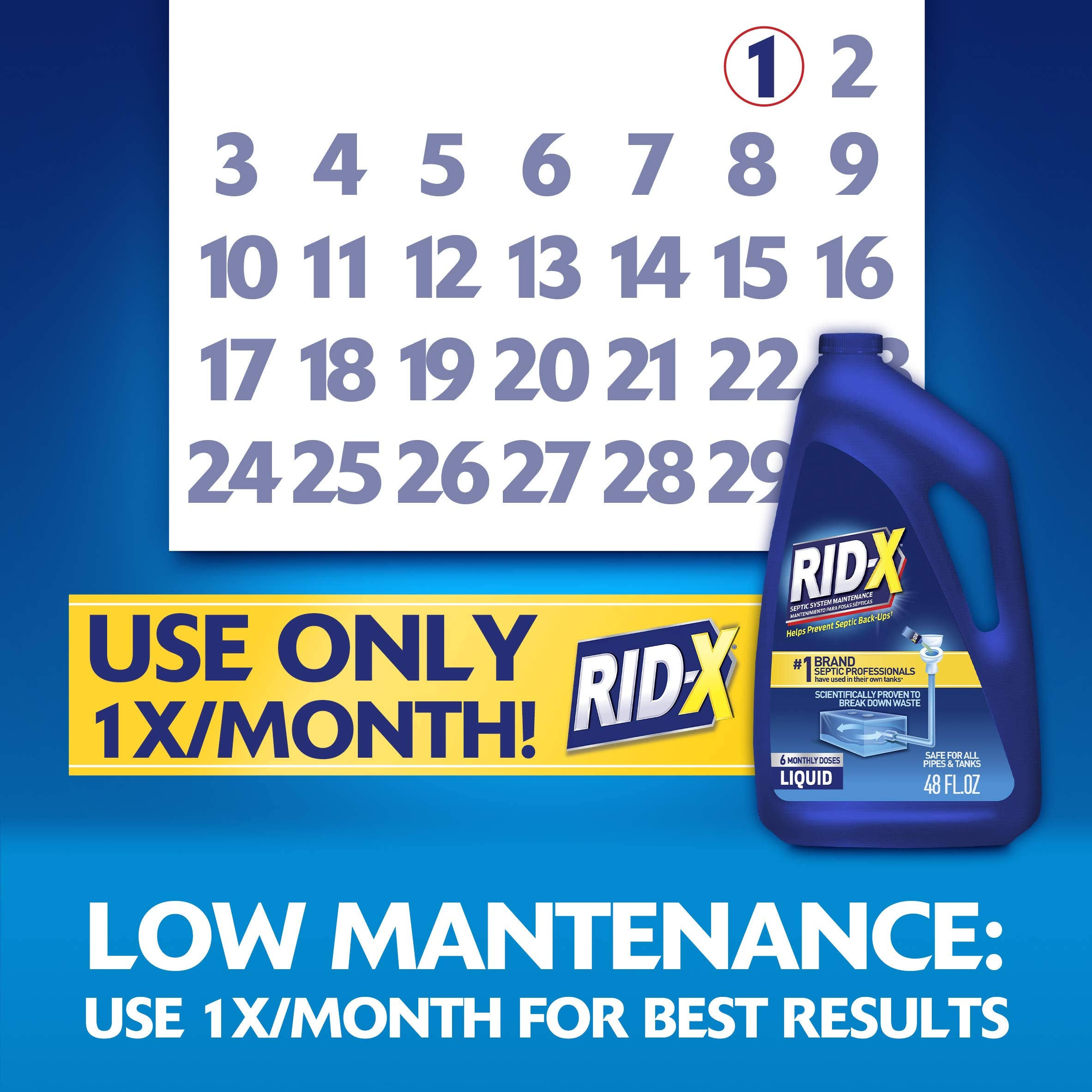 Rid-X Septic System Maintenance, Liquid- 48 fl oz