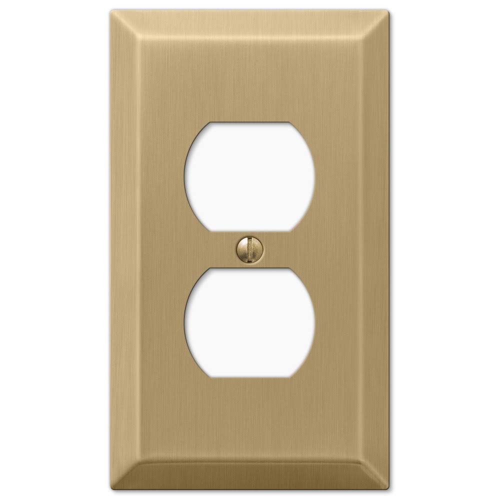 Amerelle 163DBZ Century Brushed Bronze Steel- 1 Duplex Outlet Wallplate
