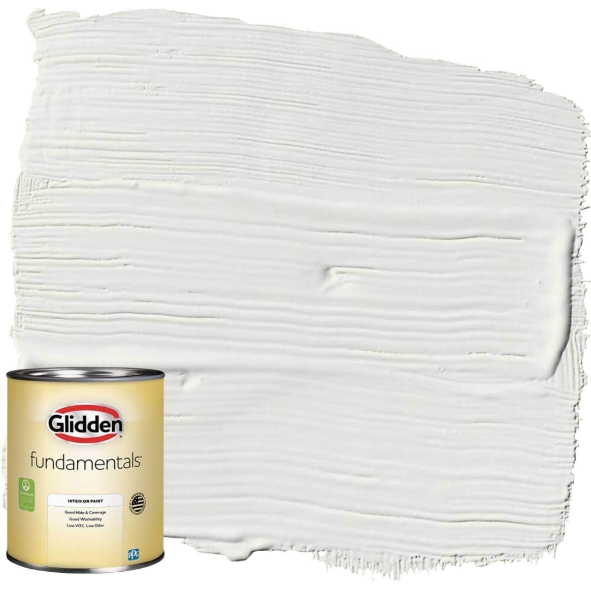 Glidden Fundamentals Flat Interior Paint, White, 1 qt.