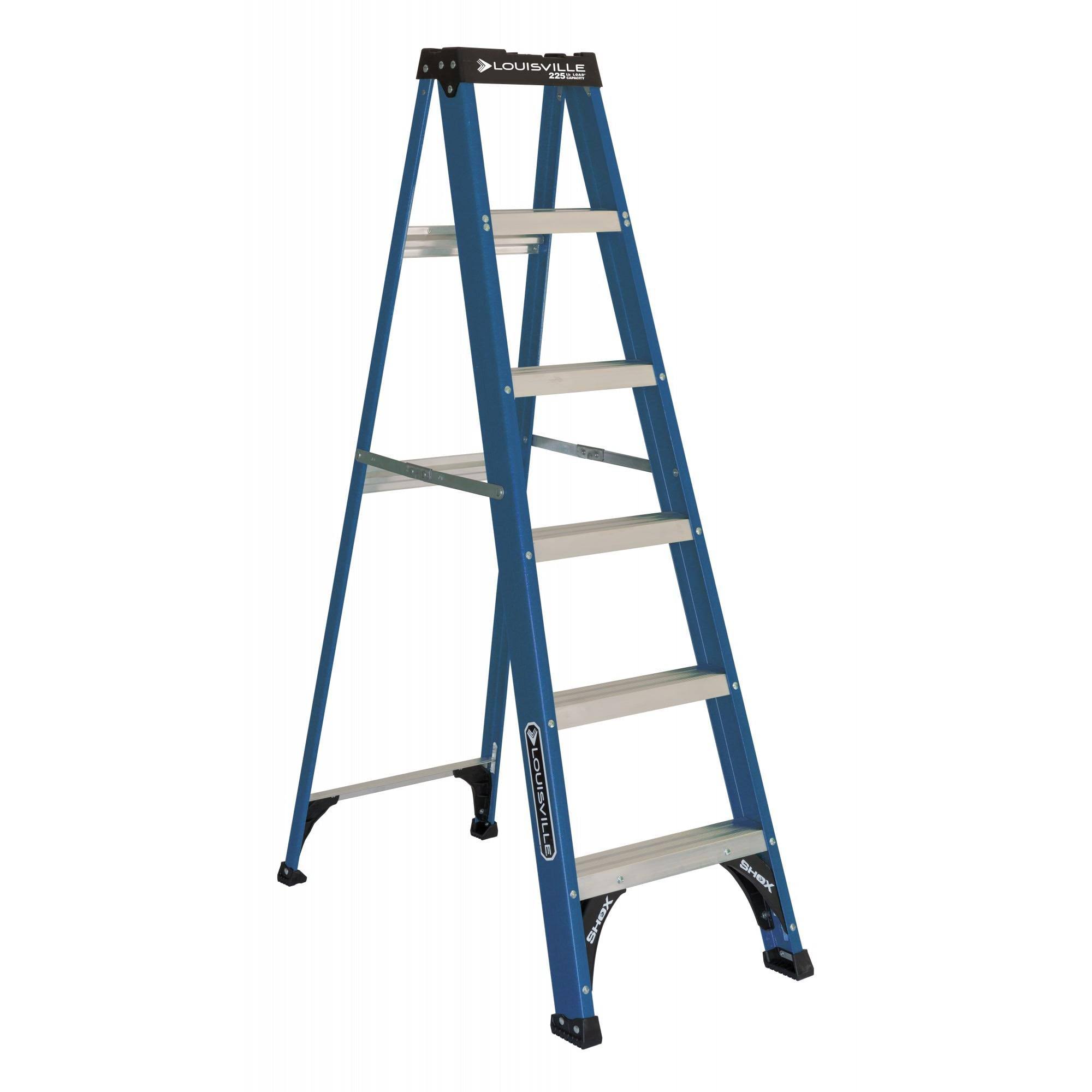 Louisville Ladder 6' Fiberglass Step Ladder,225-lb Capacity, W-3217-06