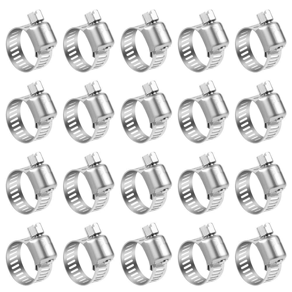 Lokman 20 Pack Stainless Steel Hose Clamp Adjustable 1/2