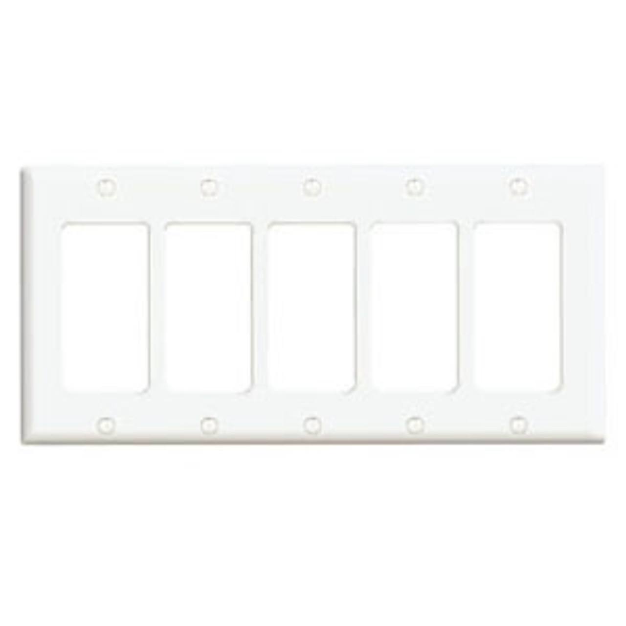 Leviton 80423-W 5-Gang White Decora