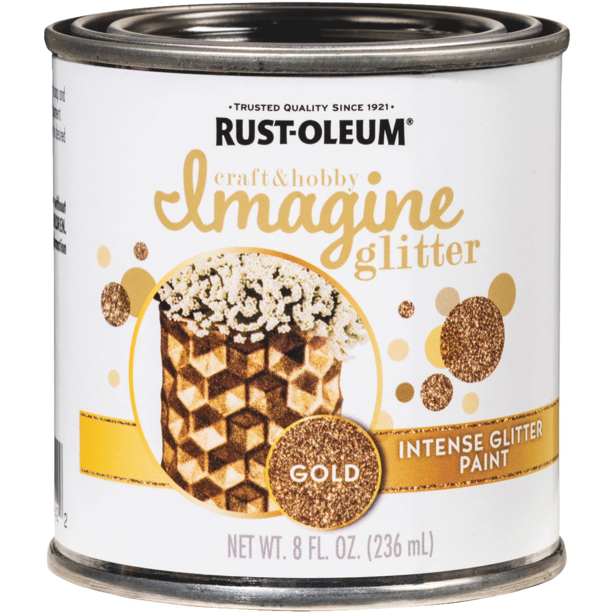 Rust-Oleum Imagine Craft Hobby 8 oz. Intense Gold Glitter Paint 345698