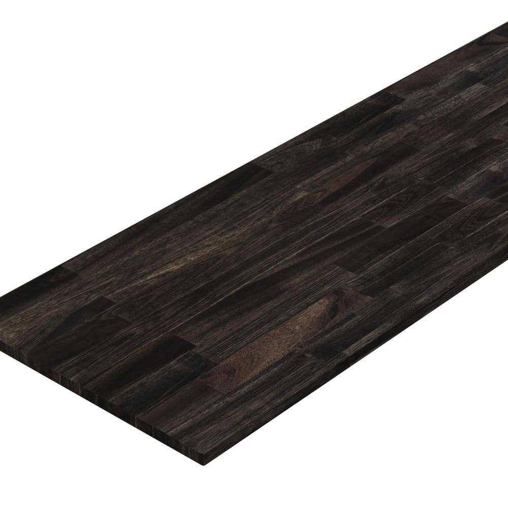 Interbuild 8 ft. L x 25.5 in. D, Acacia Butcher Block Standard Countertop in Espresso with Square Edge, Brown