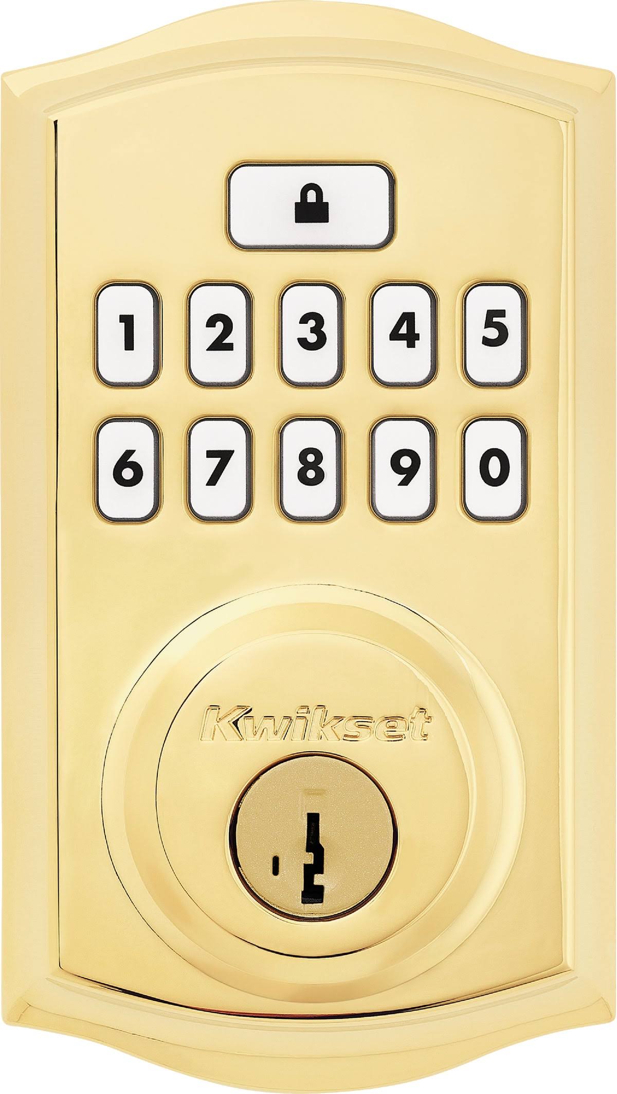 Kwikset SmartCode Polished Brass Metal Electronic Deadbolt