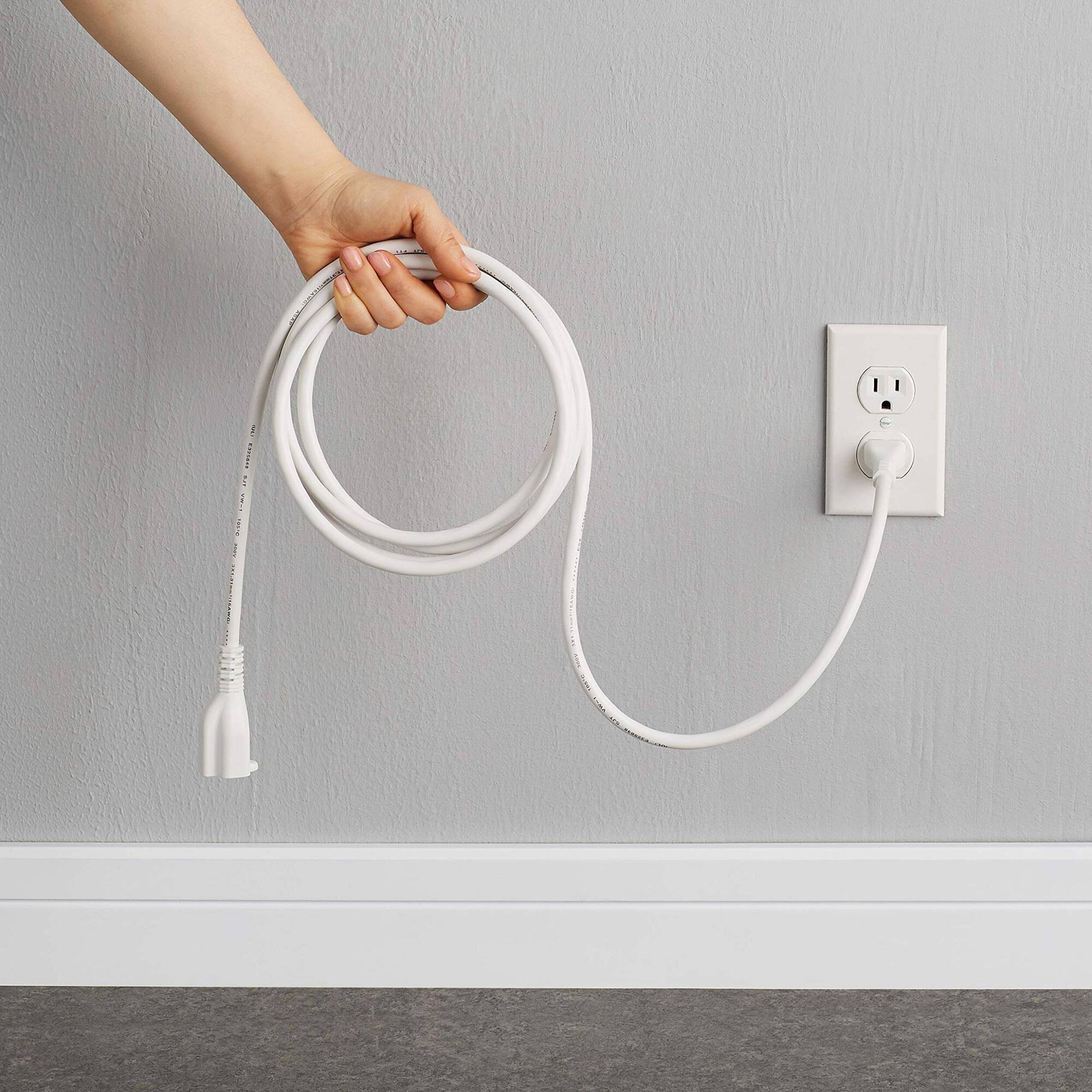 Basics Extension Cord- 10-Foot, White