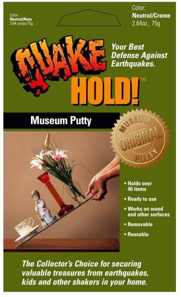 Quake Hold Adhesive Putty, White- 2.7 oz