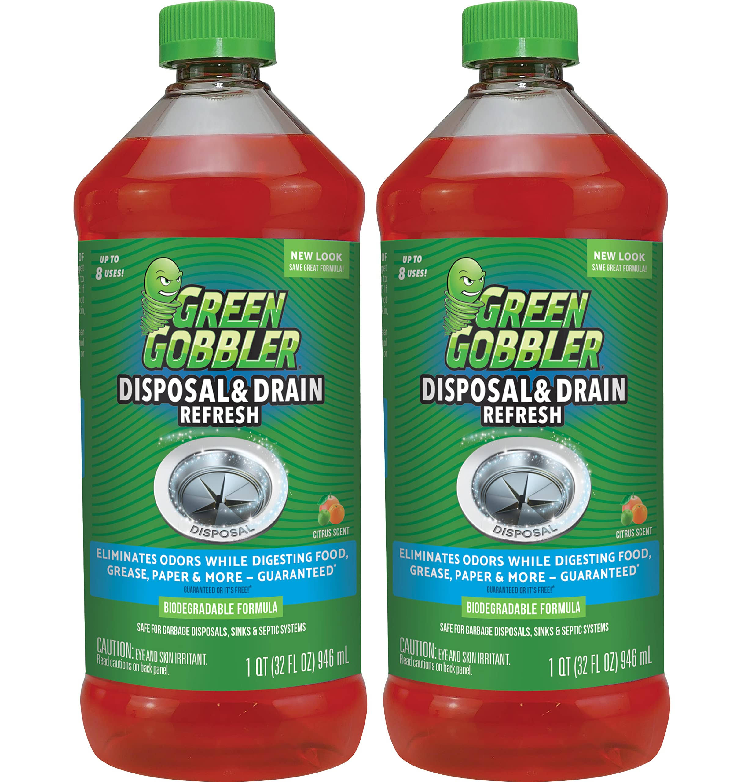Green Gobbler Garbage Disposal & Kitchen Sink Drain Cleaner | 2 Pack- 16 Uses
