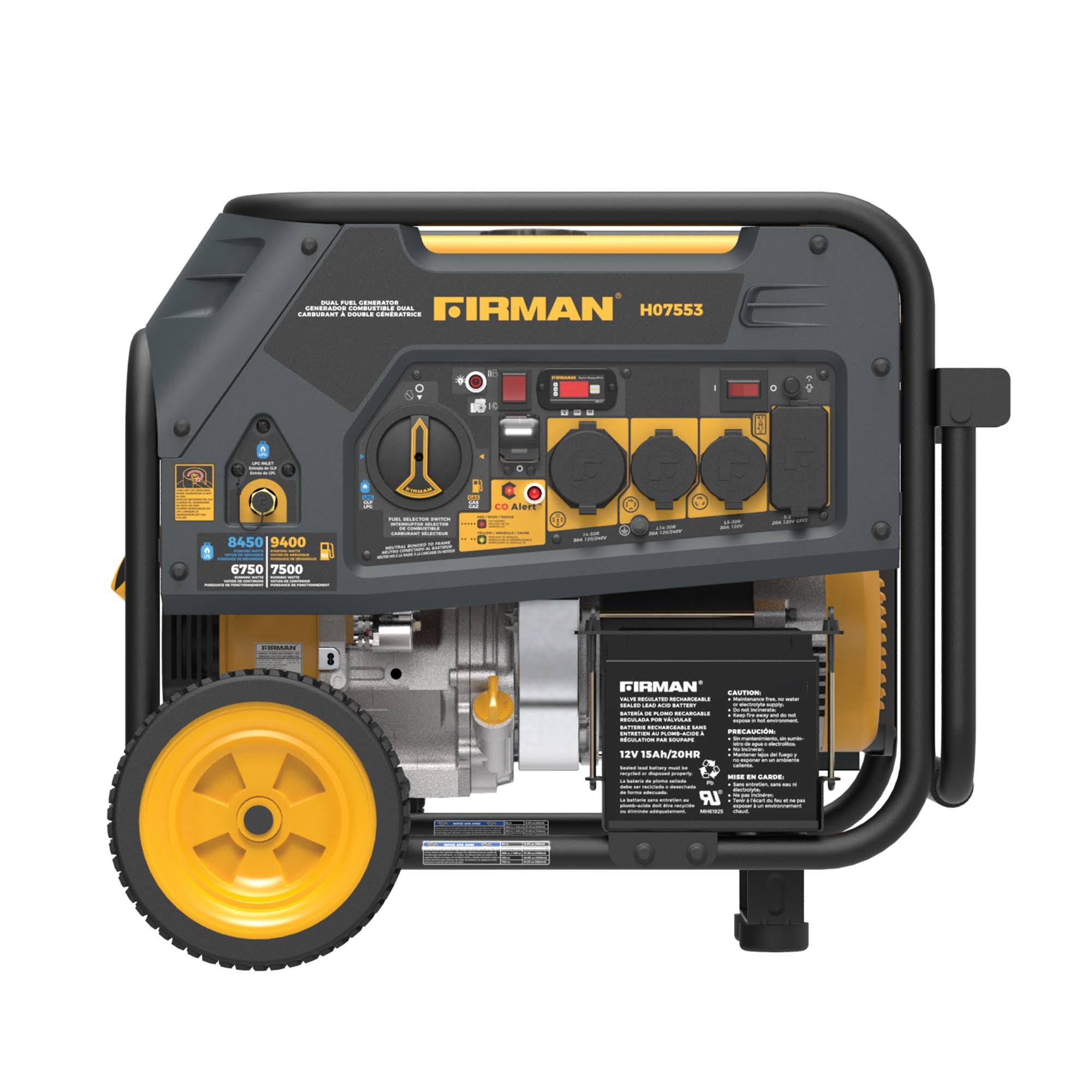 Firman Hybrid 7500-Watt Portable Generator | H07553