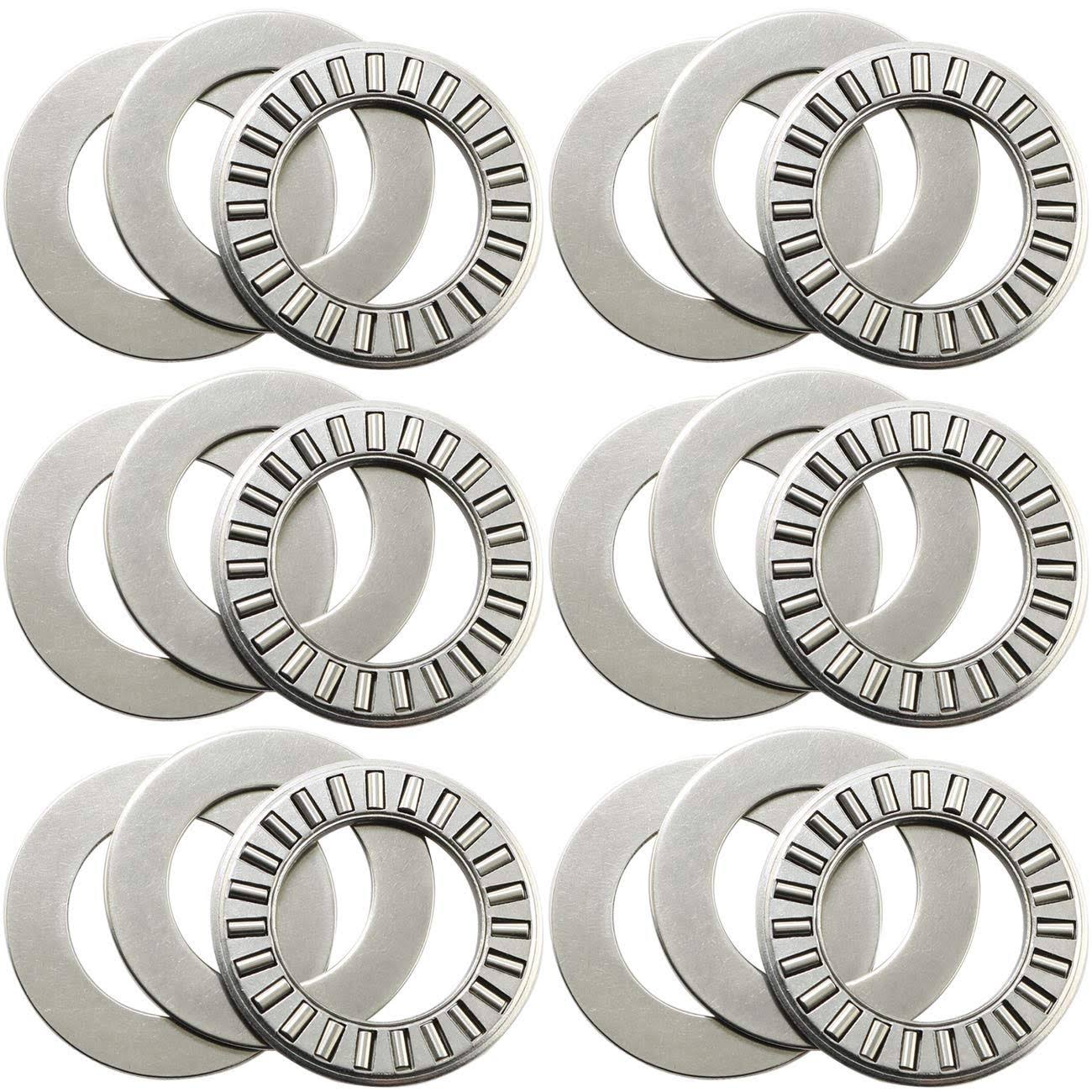 MEETOOT 6 Sets Thrust Needle Roller Bearings NTA1220+2TRA Thrust Needle Roller Bearing with Two Washers 3/4