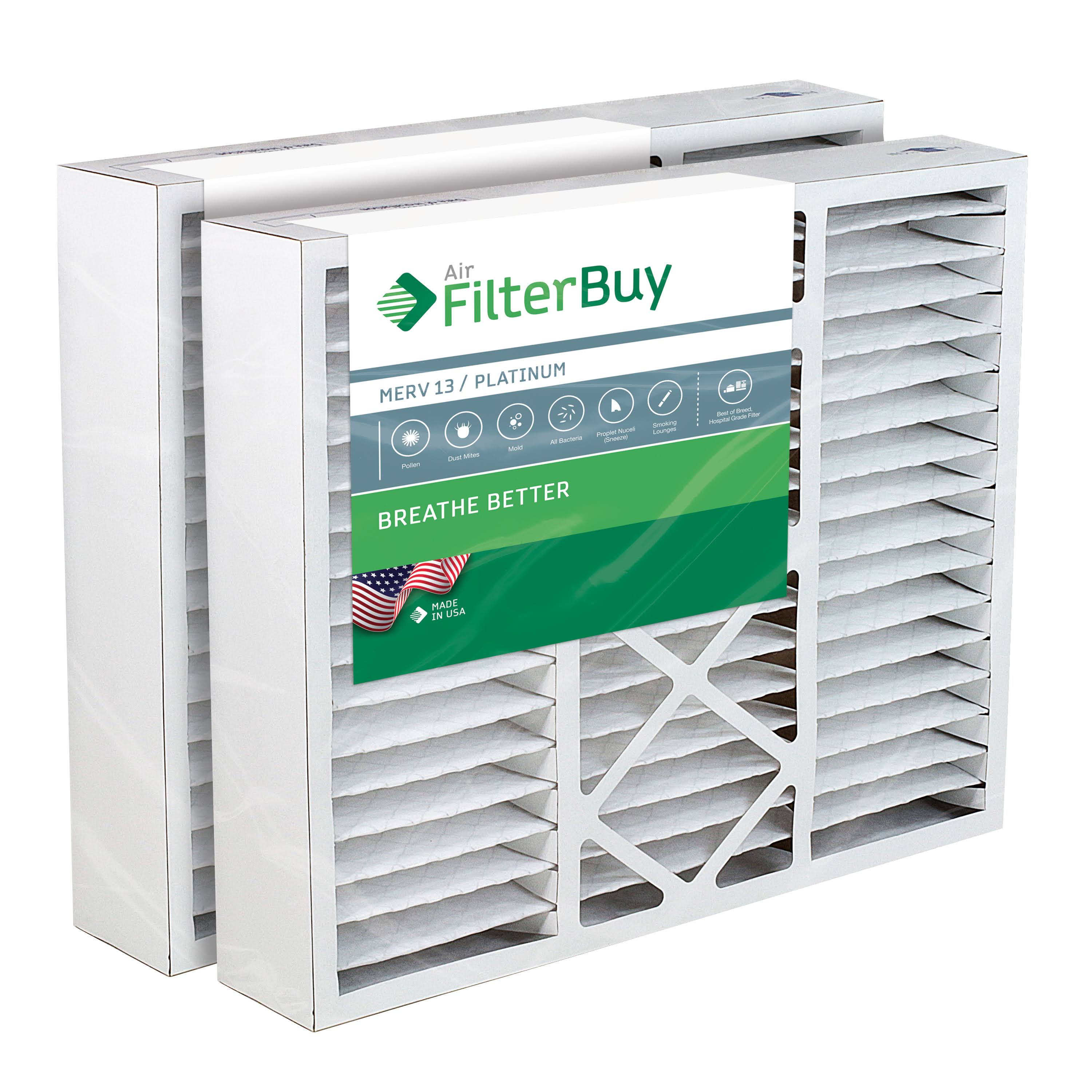 Filterbuy 20x20x5 Air Filter MERV 13, Pleated HVAC AC Furnace Filters Replacement for Honeywell (Set of 2) HRF20x20x5M13pk2