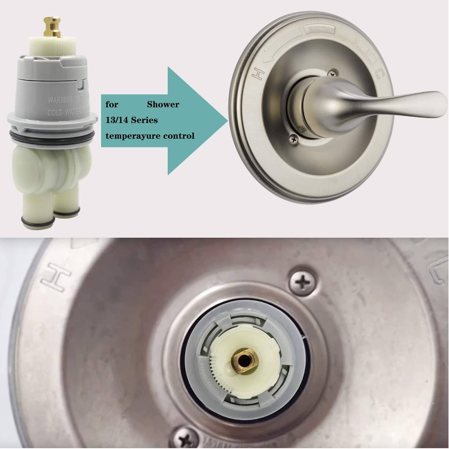 RP46074 Shower Valve Cartridge Assembly Compatible for Delta Shower and Tub 13/14 Series Faucet, Single-Handle Delta Universal Valve Cartridge Repair