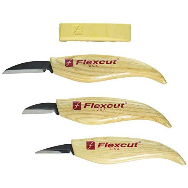 Flexcut KN500 Wood Carving Tools, 3 Piece Knife Starter Set