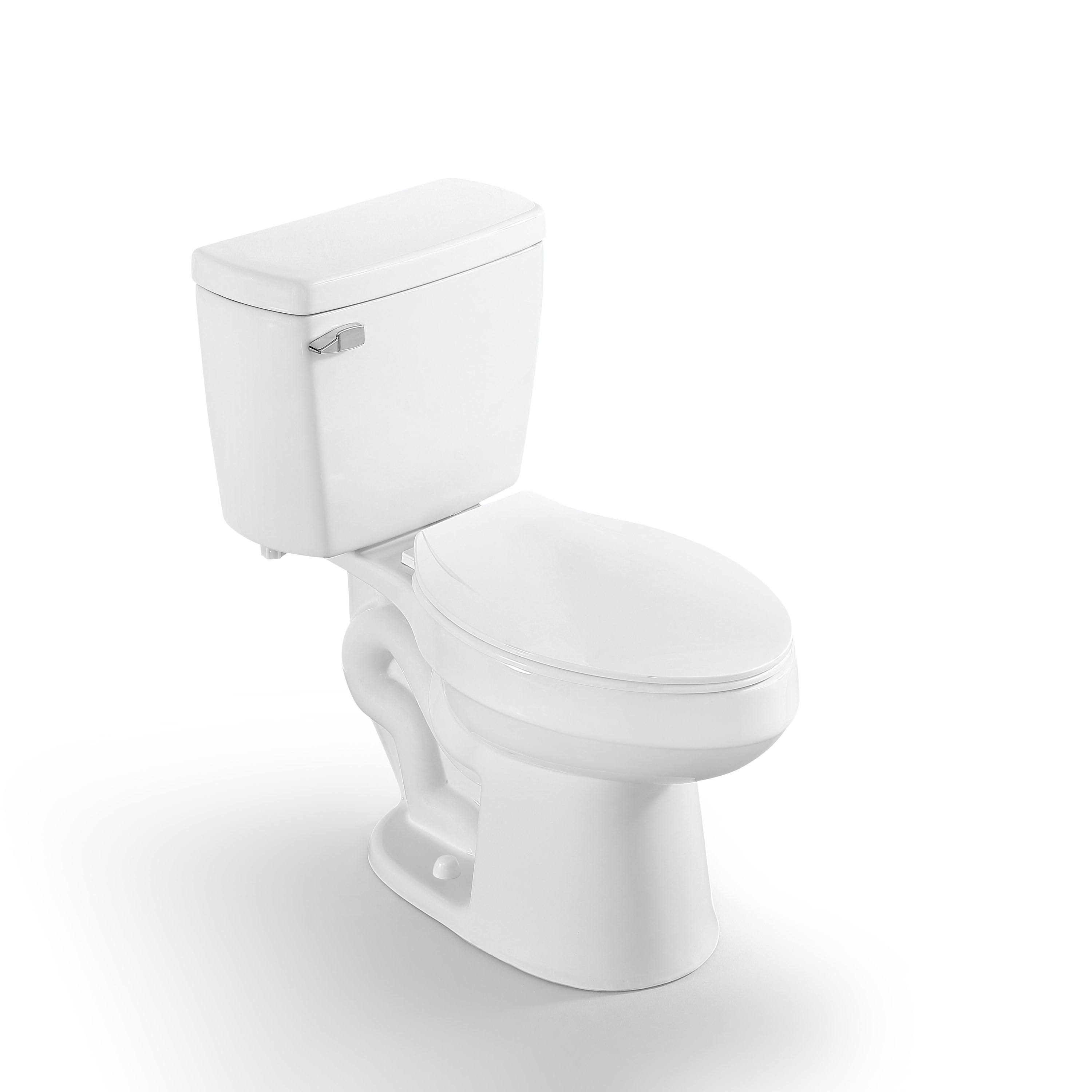 Project Source Pro-Flush White Elongated Chair Height 2-Piece WaterSense Toilet 12-in Rough-In Size (ADA Compliant)