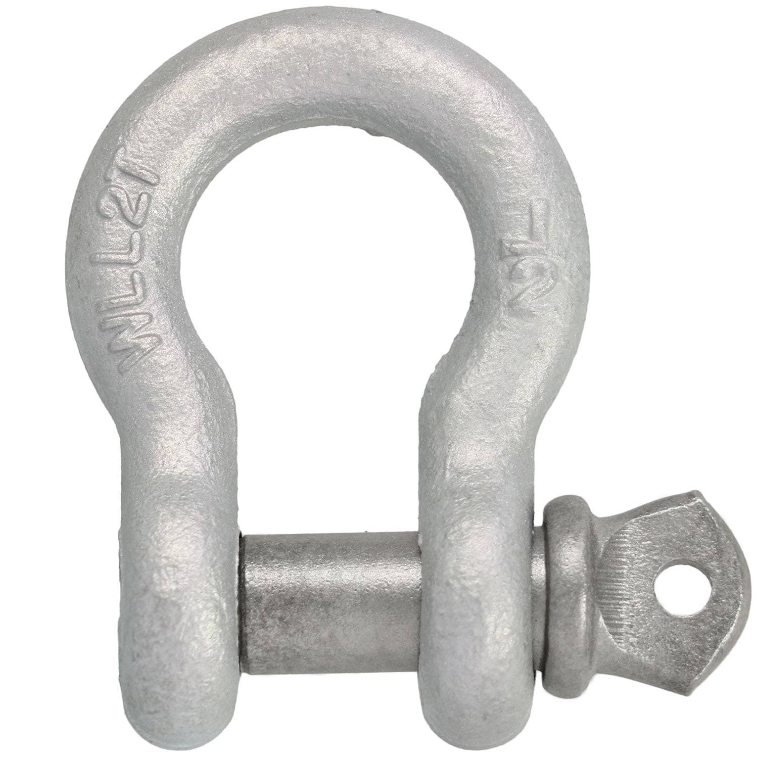 3/4 inch, 4.75 Ton, Galvanized Screw Pin Anchor Shackle, Silver 3712