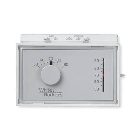White-Rodgers 1F56N-444 Low V Thermostat 1H 1C Horizontal White